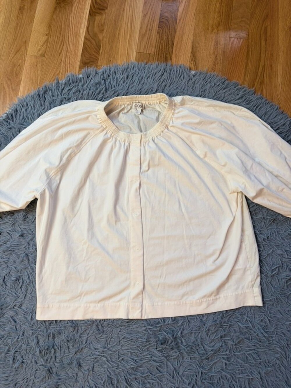 Cos Cream Voluminous Oversized Blouse Top Mixed Media Size L